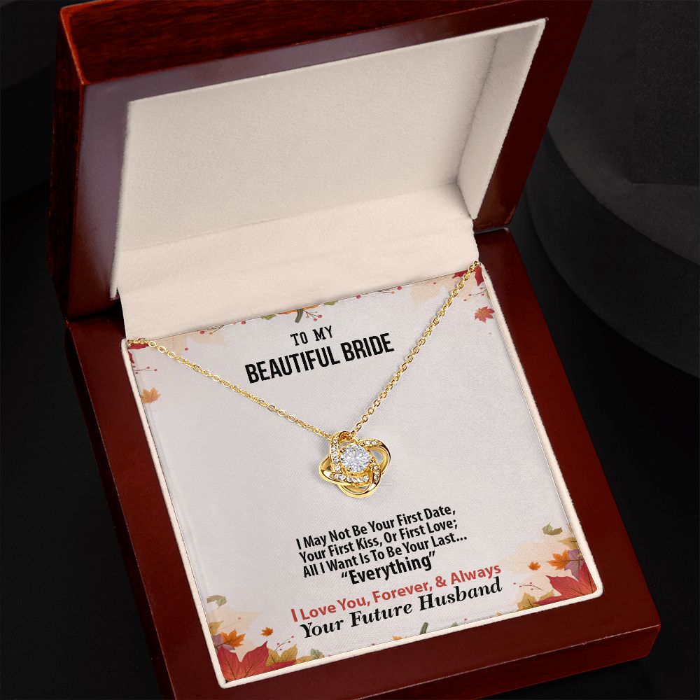 Thanksgiving, To My Beautiful Bride, Future Husband, Love Knot Necklace, Jewelry Gift - YERTIZZ.COM