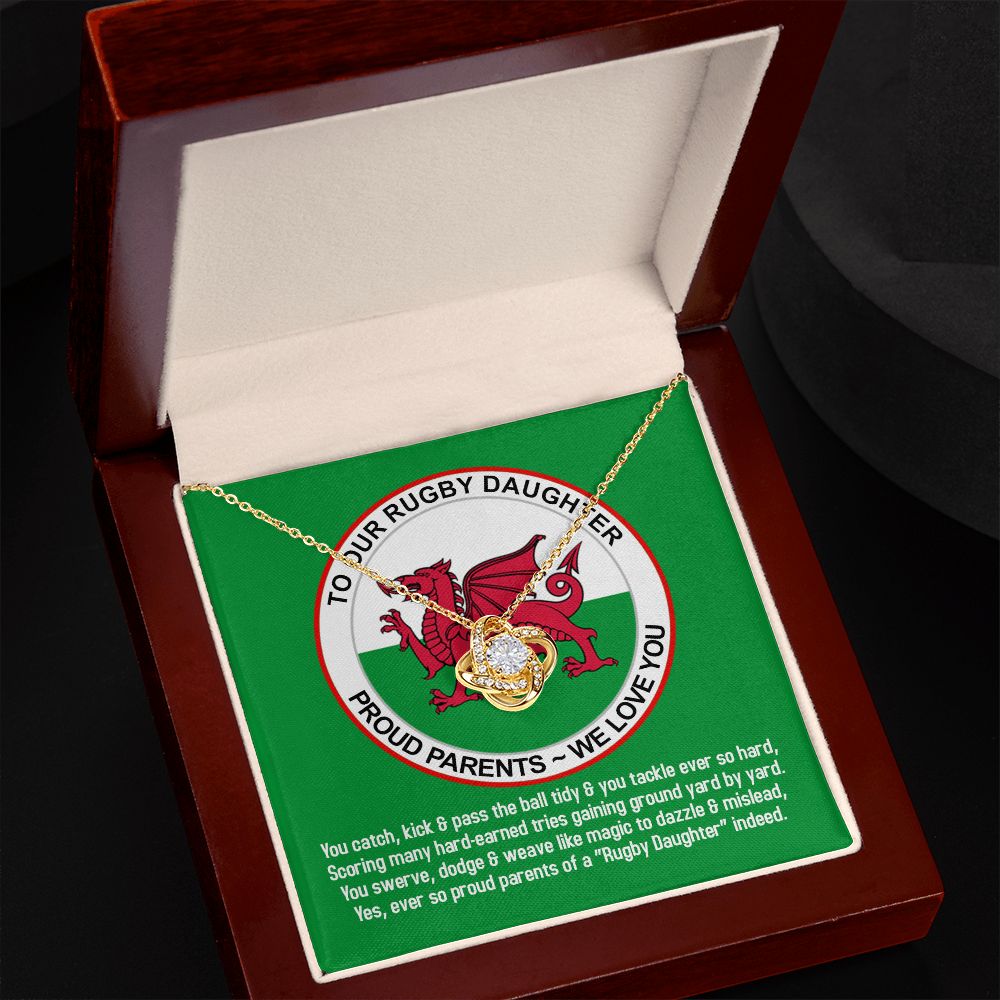To Our Rugby Daughter, Love Knot Necklace - YERTIZZ.COM