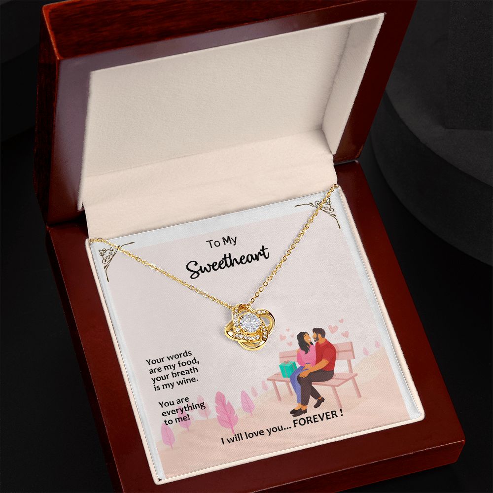 Love Knot Necklace, Valentines, Jewelry Gift, My Sweetheart - YERTIZZ.COM