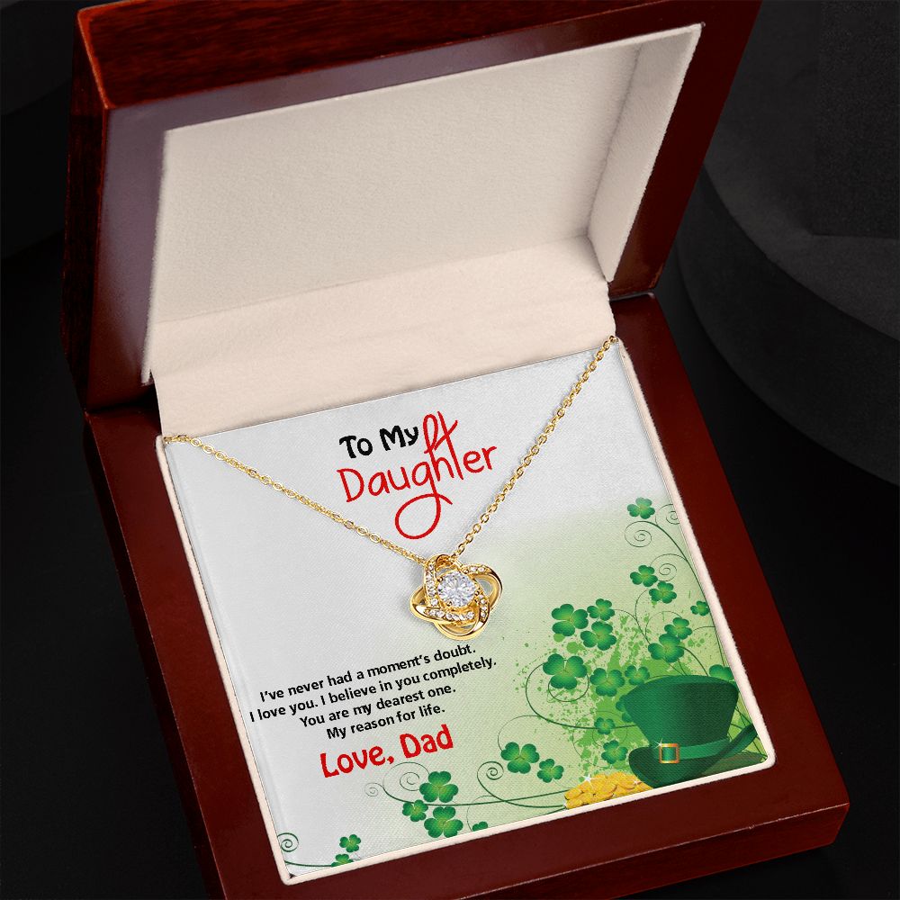 To My Daughter, St. Patrick's Day, Love Knot Necklace - YERTIZZ.COM