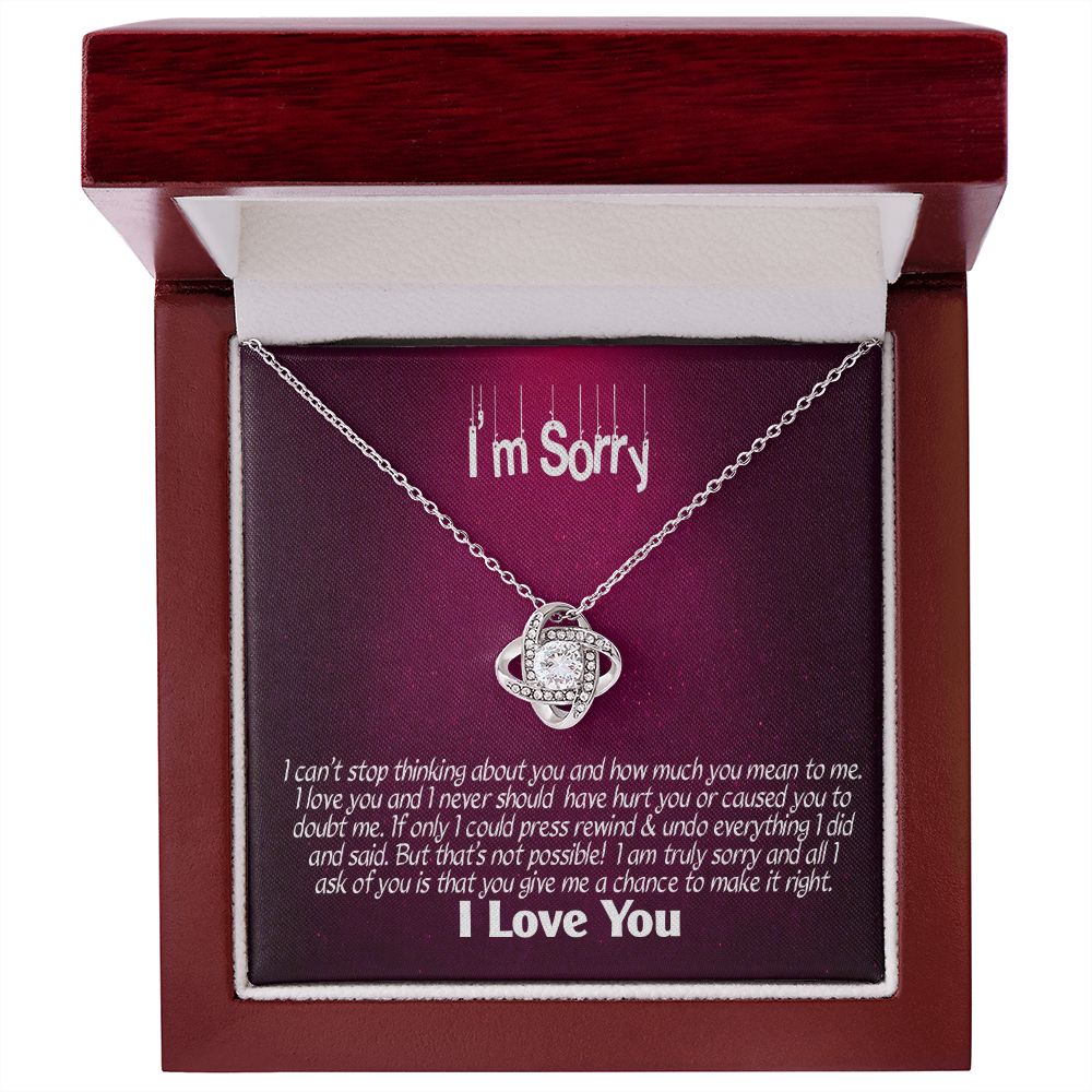 I'm Sorry-I Love You, Love Knot Necklace, Jewelry Gift
