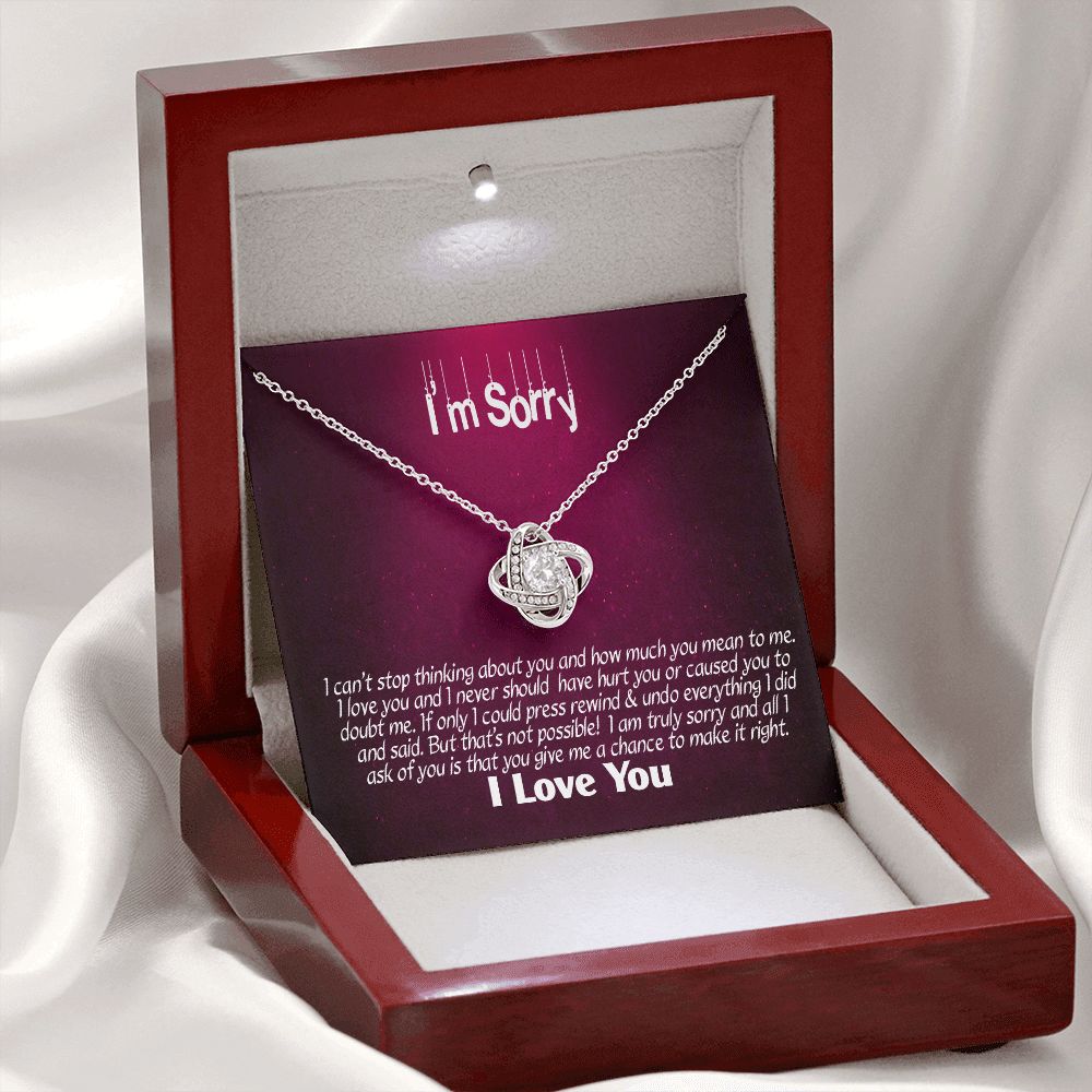 I'm Sorry-I Love You, Love Knot Necklace, Jewelry Gift