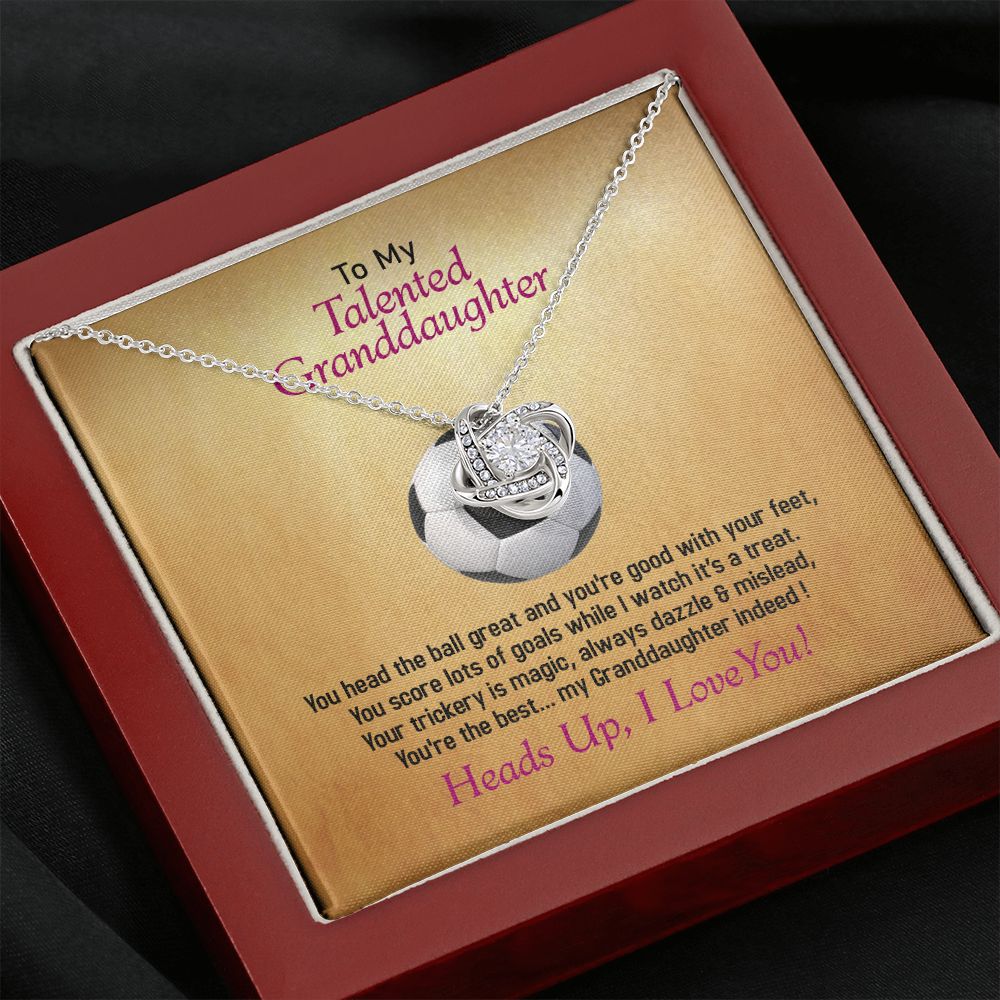 To My Talented Granddaughter-I Love You, Love Knot Necklace, Jewelry Gift - YERTIZZ.COM