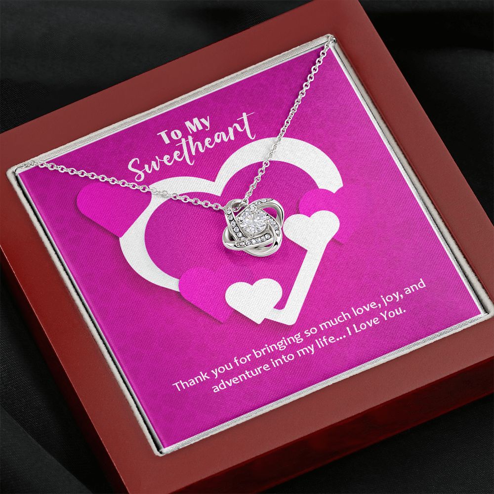 Love Knot Necklace, Valentines, Jewelry Gift, To My Sweetheart - YERTIZZ.COM