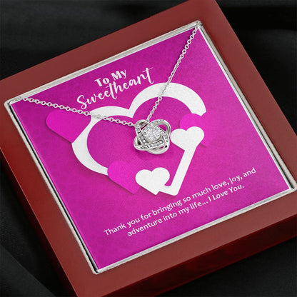 Love Knot Necklace, Valentines, Jewelry Gift, To My Sweetheart - YERTIZZ.COM