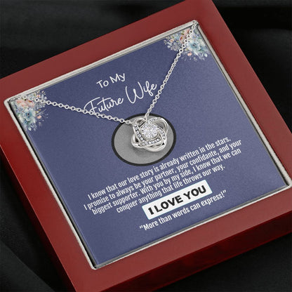 To My Future Wife, I Love You, Love Knot Necklace - YERTIZZ.COM