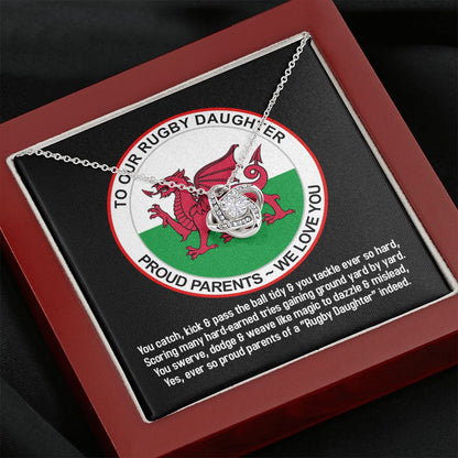 To Our Rugby Daughter, Love Knot Necklace - YERTIZZ.COM