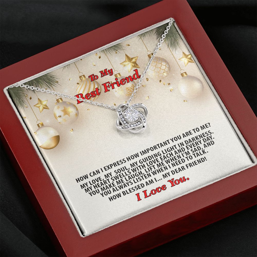 Christmas, Best Friend, I Love You, Love Knot Necklace, Jewelry Gift - YERTIZZ.COM