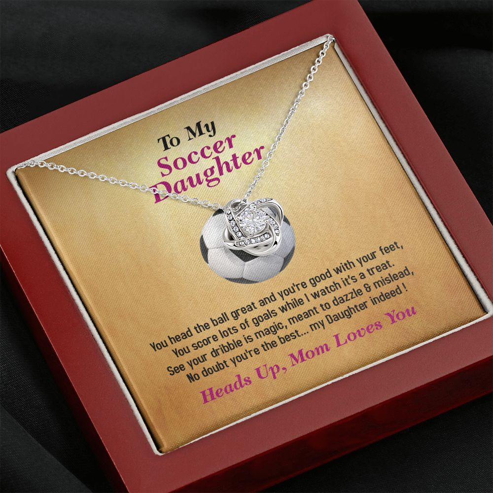 To My Soccer Daughter, Love Knot Necklace, Jewelry Gift - YERTIZZ.COM