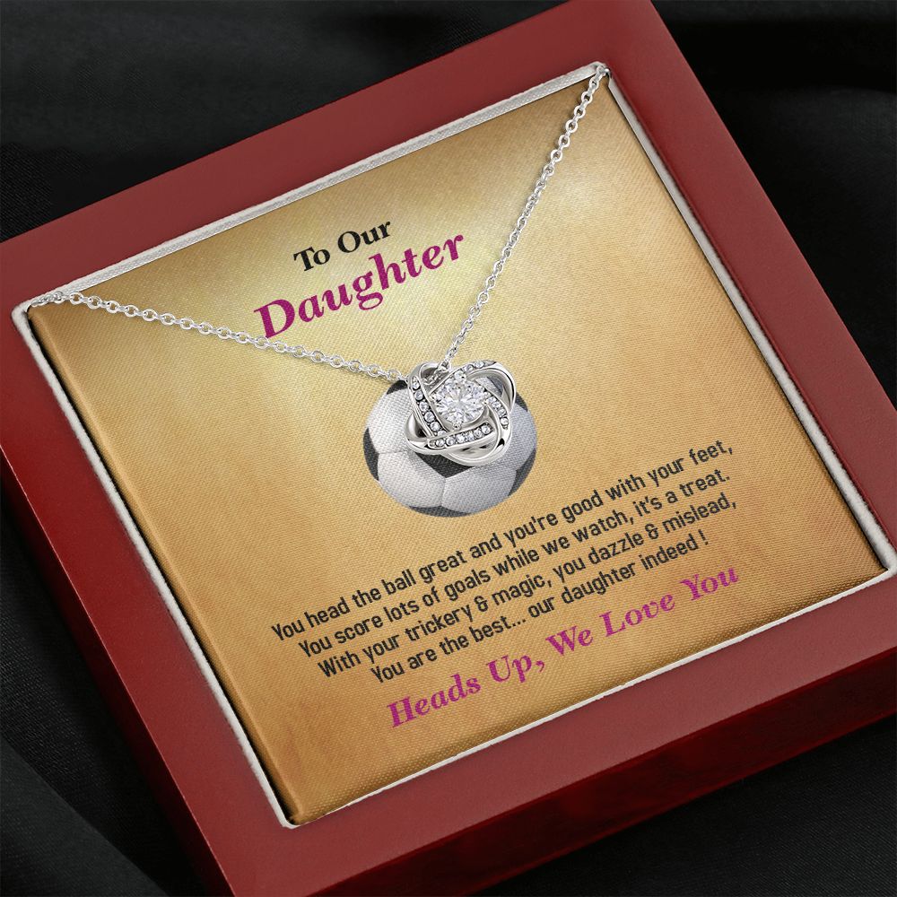 To Our Daughter-We Love You, Soccer, Love Knot Necklace, Jewelry Gift - YERTIZZ.COM