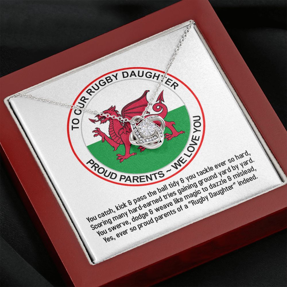 To Our Rugby Daughter, Love Knot Necklace - YERTIZZ.COM