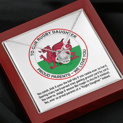 To Our Rugby Daughter, Love Knot Necklace - YERTIZZ.COM