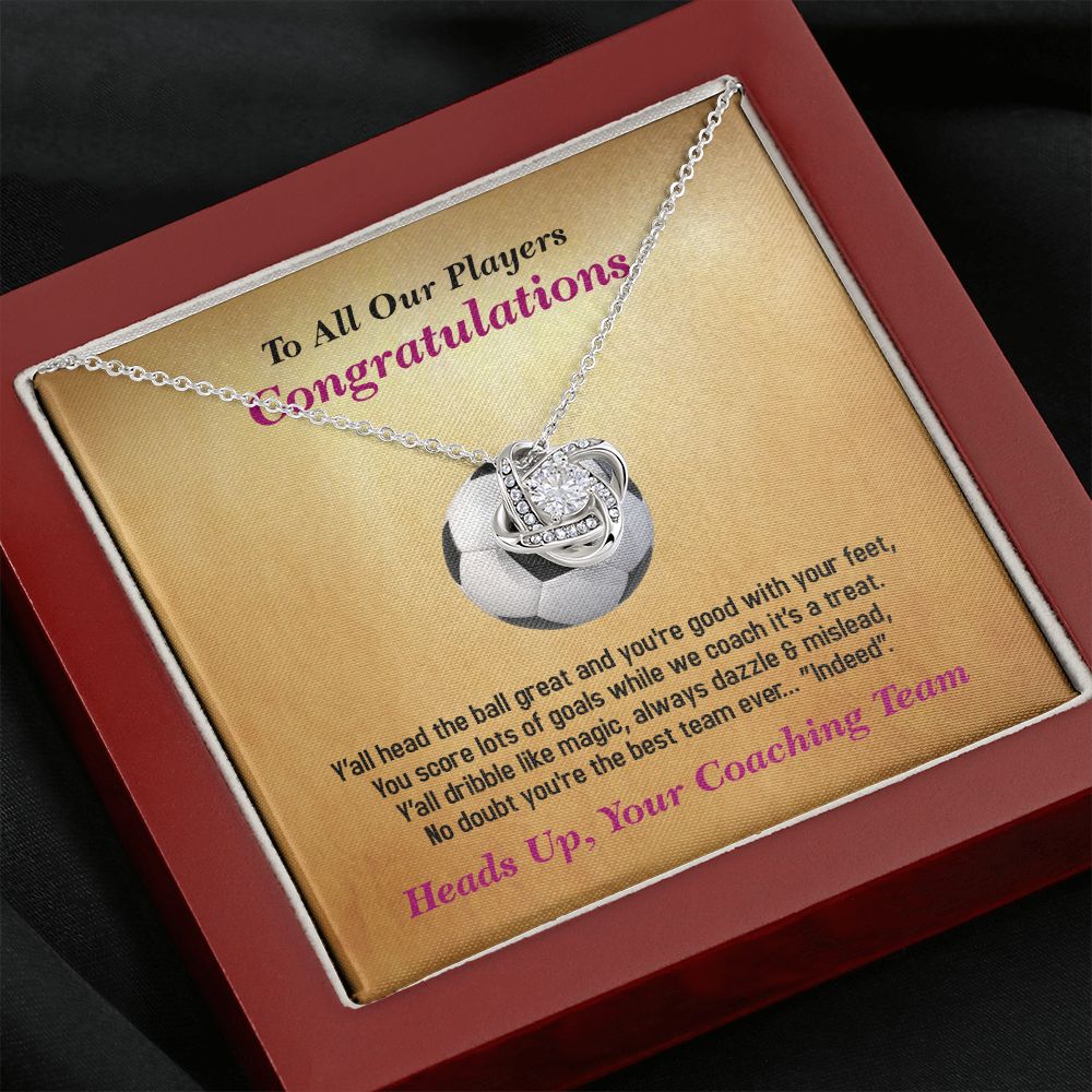 To All Our Players-From Coaching Team, Love Knot Necklace, Jewelry Gift - YERTIZZ.COM