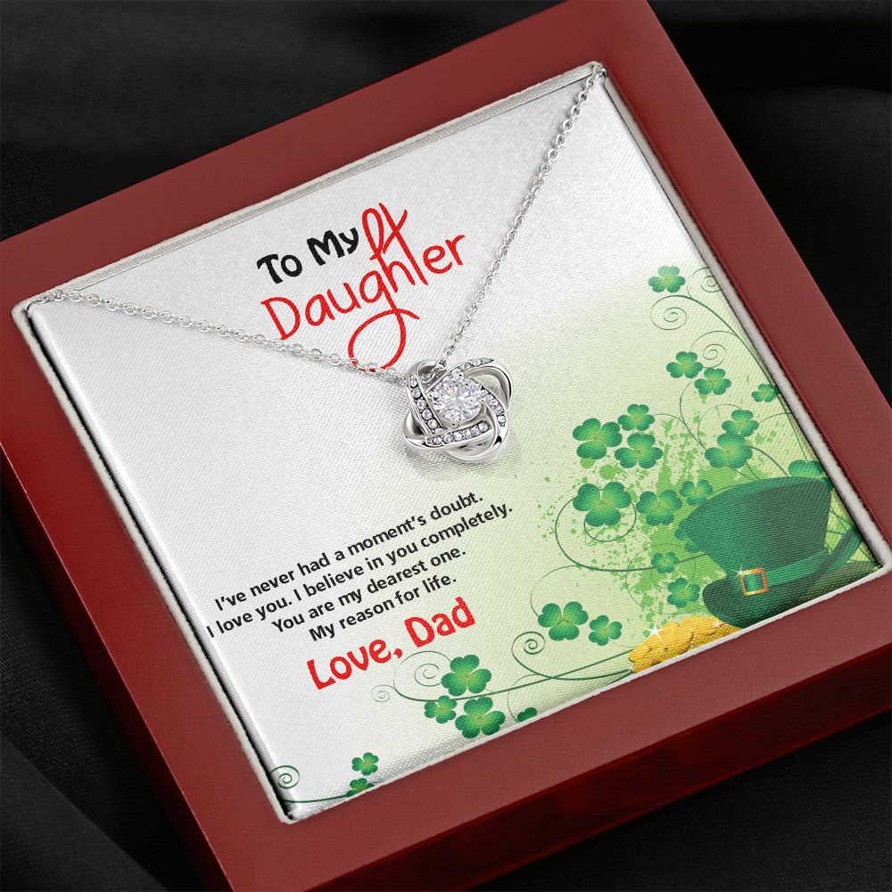 To My Daughter, St. Patrick's Day, Love Knot Necklace - YERTIZZ.COM