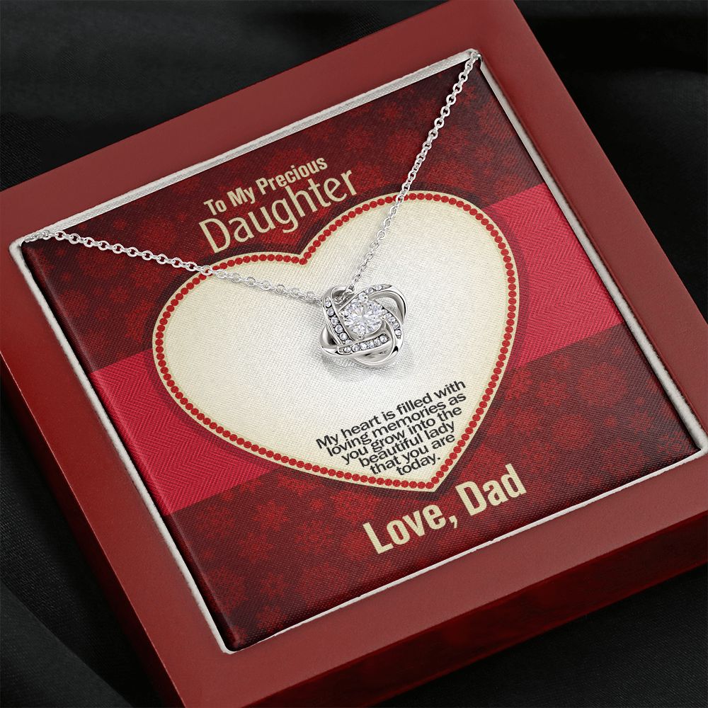 To My Precious Daughter, Love Knot Necklace, Jewelry, Gift - YERTIZZ.COM