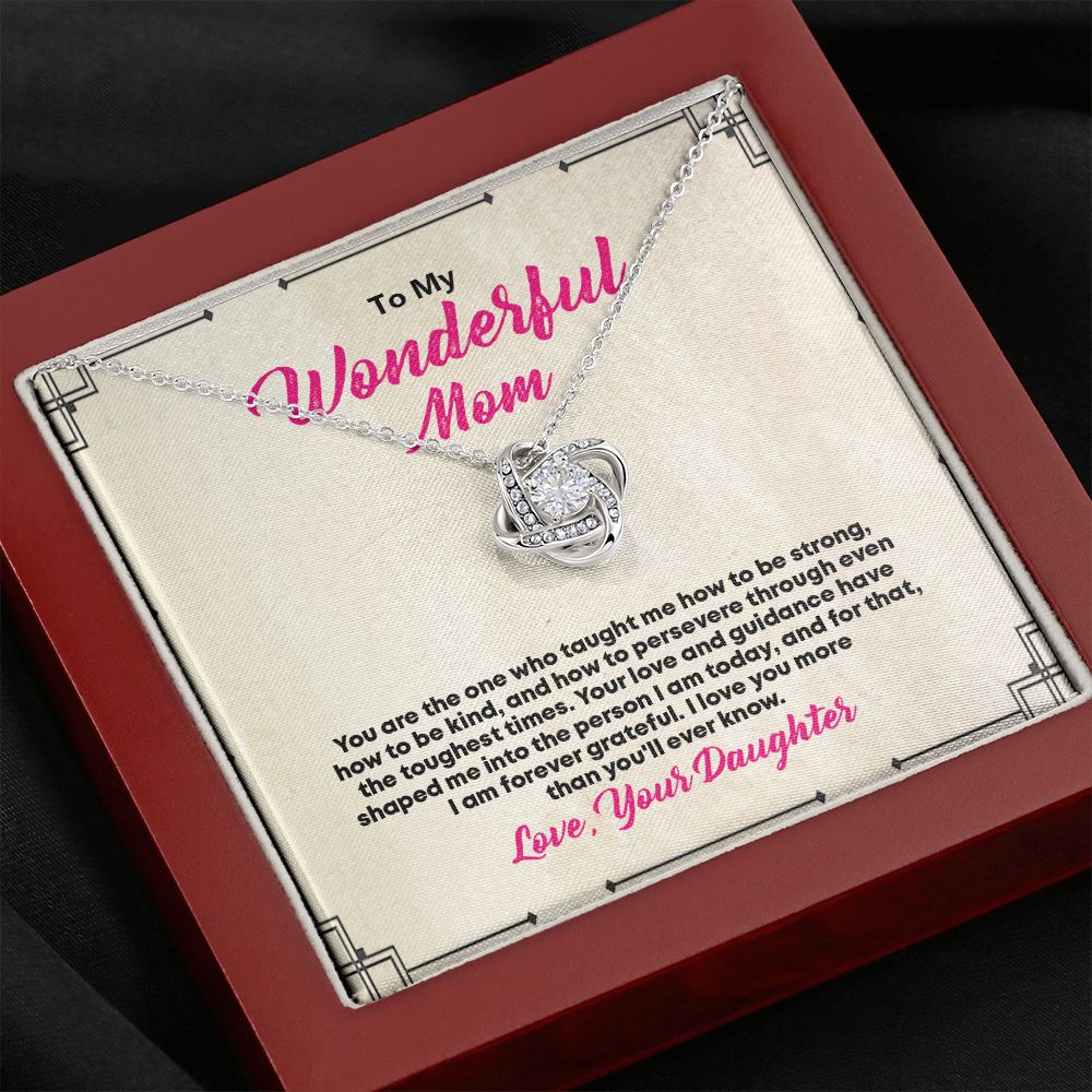 To My Wonderful Mom, Love Knot Necklace - YERTIZZ.COM