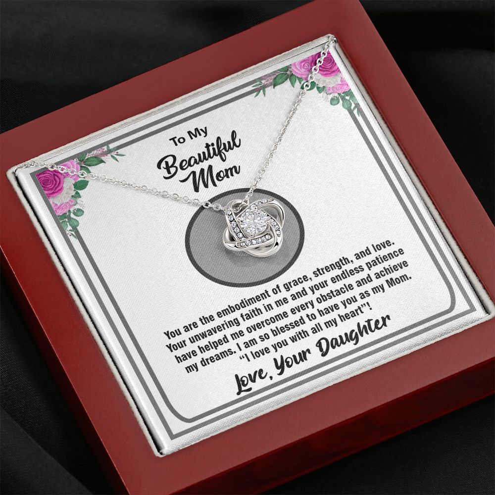 To My Beautiful Mom, Love Knot Necklace - YERTIZZ.COM