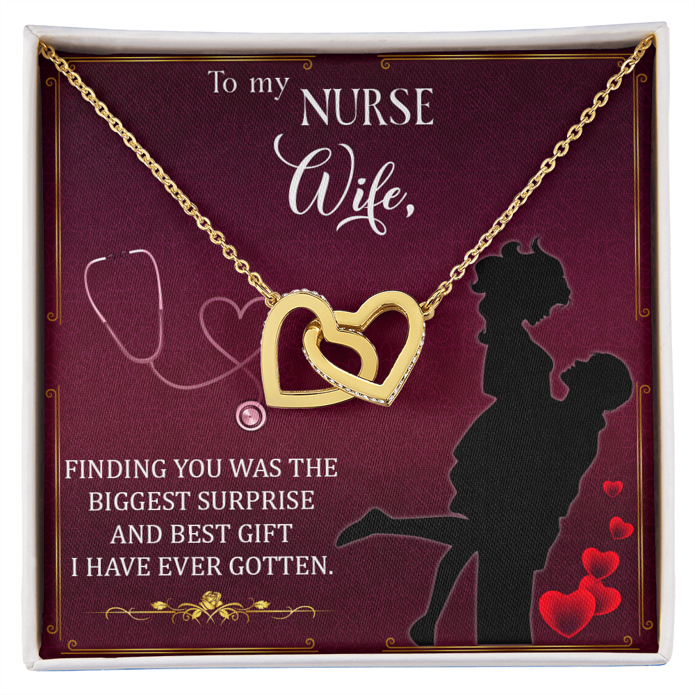 Interlocking Hearts Necklace, Jewelry Gift, Rose Gold, or 18k yellow gold finish, Nurse, Nurses - YERTIZZ.COM