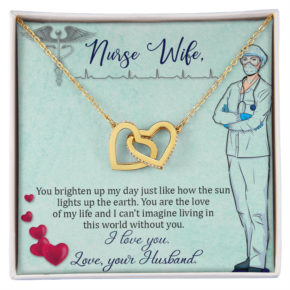 Interlocking Hearts Necklace, Jewelry Gift, Rose Gold, or 18k yellow gold finish, Nurse, Wife - YERTIZZ.COM
