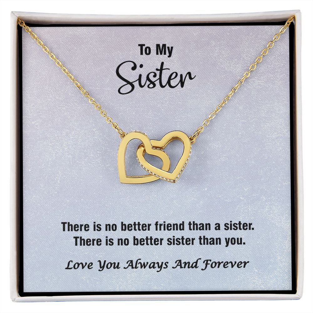 Interlocking Hearts, Valentines, Jewelry Gift, To My Sister - YERTIZZ.COM