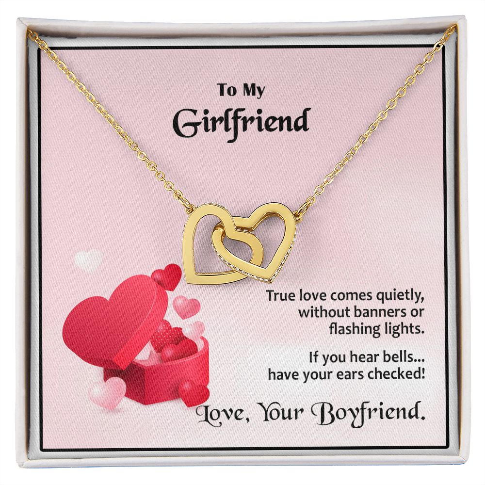 Interlocking Hearts, Valentines, Jewelry Gift, To My Girlfriend - YERTIZZ.COM