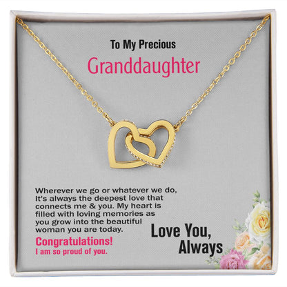 Interlocking Hearts Necklace, Jewelry Gift - YERTIZZ.COM