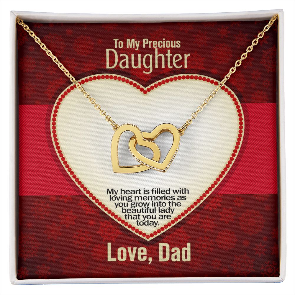 To My Precious Daughter, Interlocking Hearts Necklace, Jewelry, Gift - YERTIZZ.COM