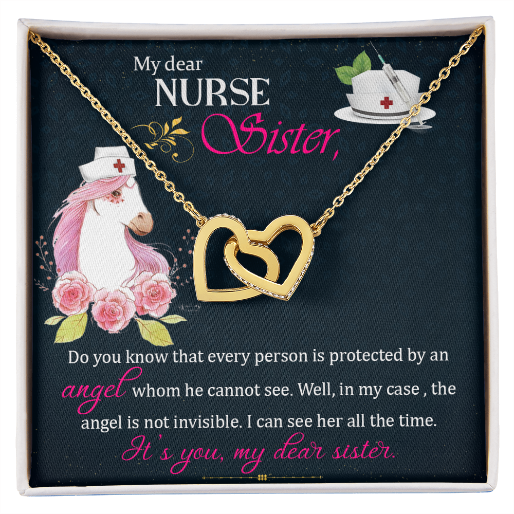 Interlocking Hearts Necklace, Jewelry Gift, Nurse, Nurses, Sister - YERTIZZ.COM