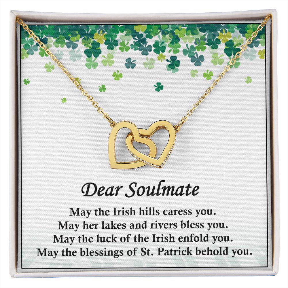 Dear Soulmate, St. Patrick's Day, Interlocking Hearts Necklace - YERTIZZ.COM
