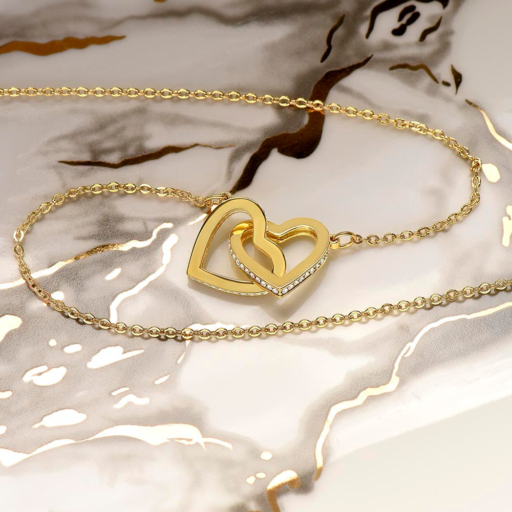 Interlocking  Hearts Necklace, Sweetheart, High School Sweetheart