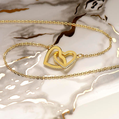 To Our Beautiful Granddaughter, Love Nan & Grandad, Interlocking Hearts Necklace - YERTIZZ.COM