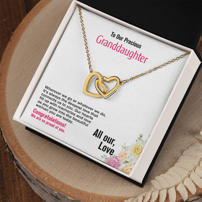 To Our Granddaughter-All Our Love, Interlocking Hearts Necklace, Jewelry Gift - YERTIZZ.COM
