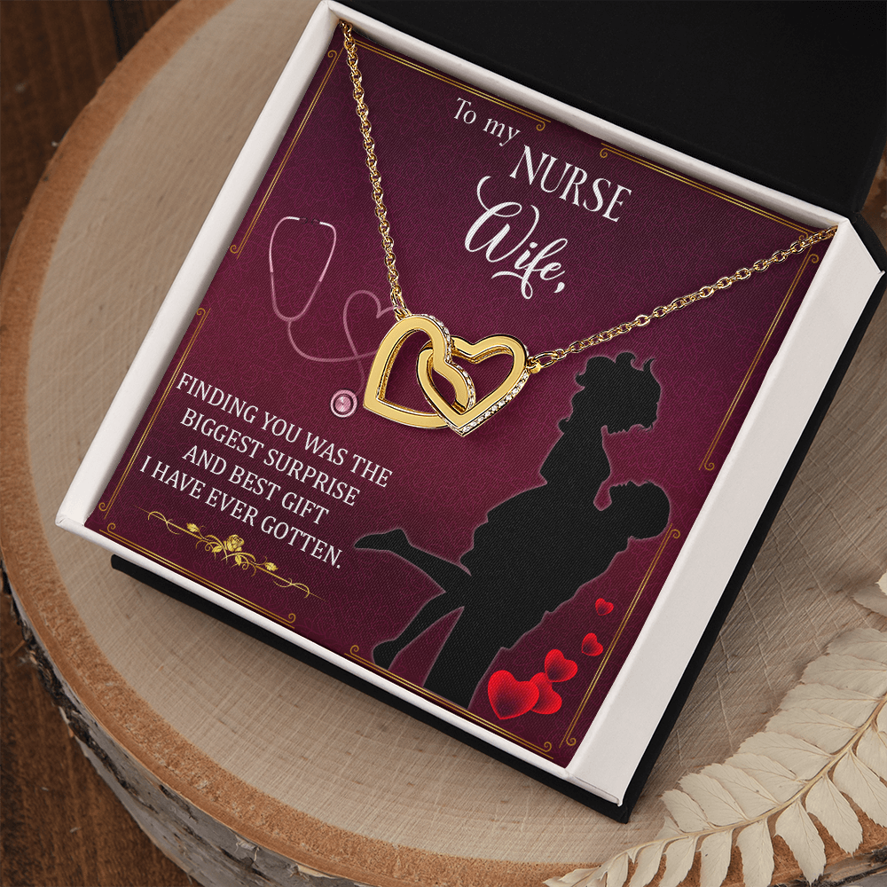 Interlocking Hearts Necklace, Jewelry Gift, Rose Gold, or 18k yellow gold finish, Nurse, Nurses - YERTIZZ.COM