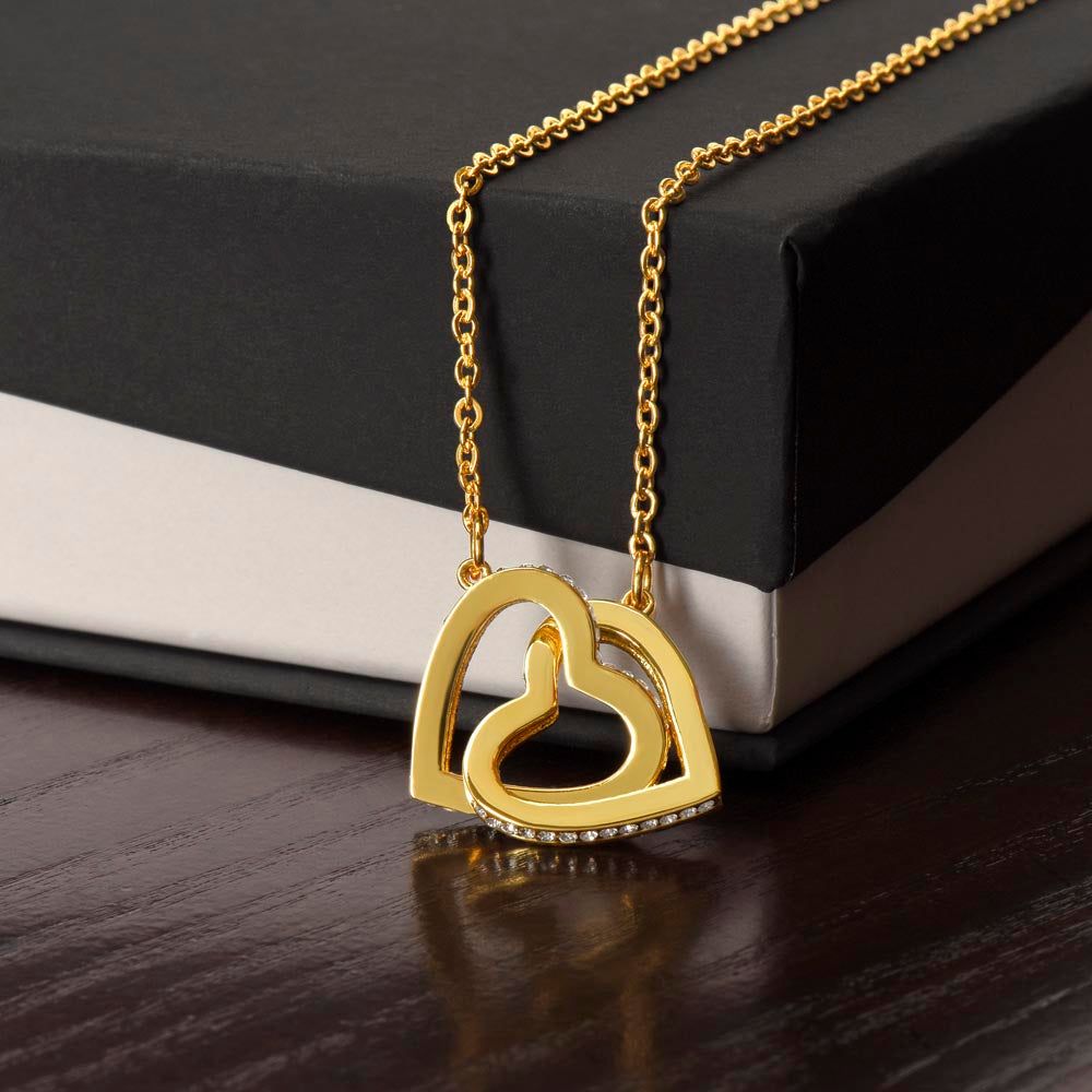 Interlocking Hearts Necklace, Jewelry Gift, Grandmother