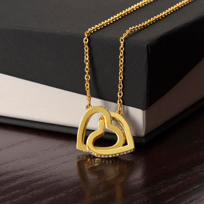 Interlocking Hearts Necklace, Jewelry Gift, Grandmother