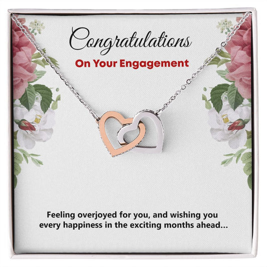 Interlocking Hearts Necklace, Engagement, Congratulations