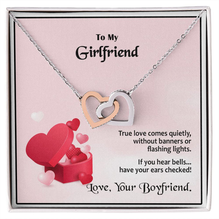 Interlocking Hearts, Valentines, Jewelry Gift, To My Girlfriend - YERTIZZ.COM