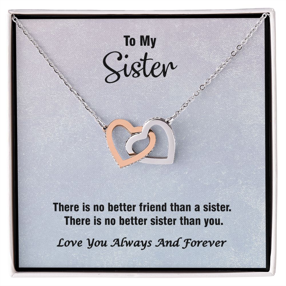 Interlocking Hearts, Valentines, Jewelry Gift, To My Sister - YERTIZZ.COM