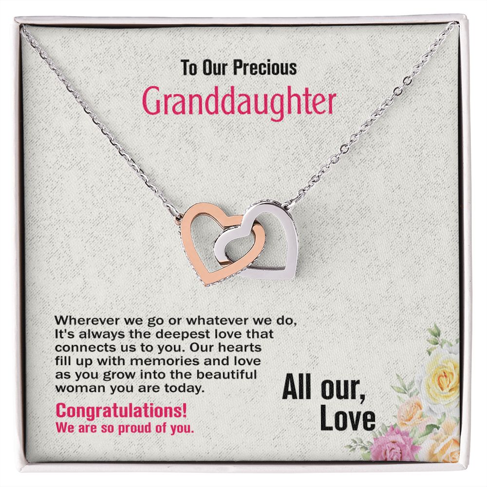 To Our Granddaughter-With Love, Interlocking Hearts Necklace, Jewelry Gift - YERTIZZ.COM