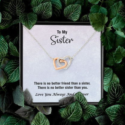 Interlocking Hearts, Valentines, Jewelry Gift, To My Sister - YERTIZZ.COM