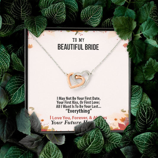 Thanksgiving, To My Beautiful Bride, Future Husband, Interlocking Hearts Necklace, Jewelry Gift - YERTIZZ.COM