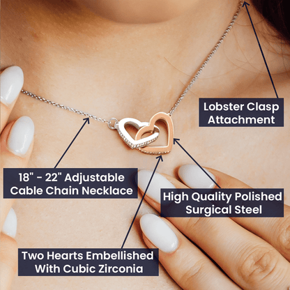 Interlocking Hearts, Valentines, Jewelry Gift, To My Sister - YERTIZZ.COM