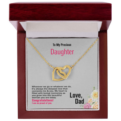 To Daughter, Interlocking Hearts Necklace, Jewelry Gift - YERTIZZ.COM