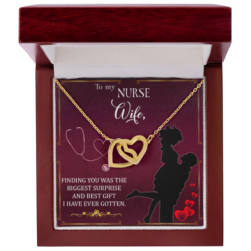 Interlocking Hearts Necklace, Jewelry Gift, Rose Gold, or 18k yellow gold finish, Nurse, Nurses - YERTIZZ.COM