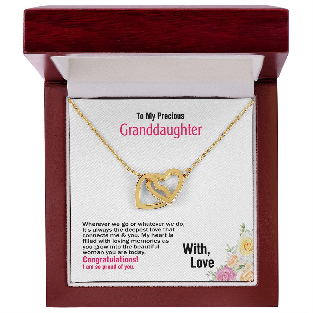 To My Granddaughter-With Love, Interlocking Hearts Necklace, Jewelry Gift - YERTIZZ.COM