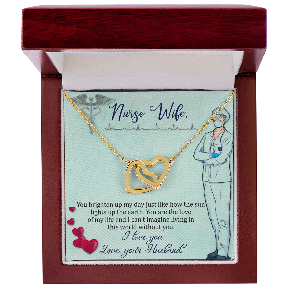 Interlocking Hearts Necklace, Jewelry Gift, Rose Gold, or 18k yellow gold finish, Nurse, Wife - YERTIZZ.COM