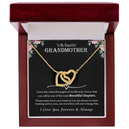 Interlocking Hearts Necklace, Jewelry Gift, Grandmother