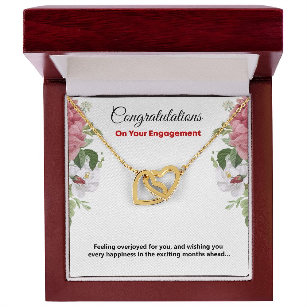 Interlocking Hearts Necklace, Engagement, Congratulations