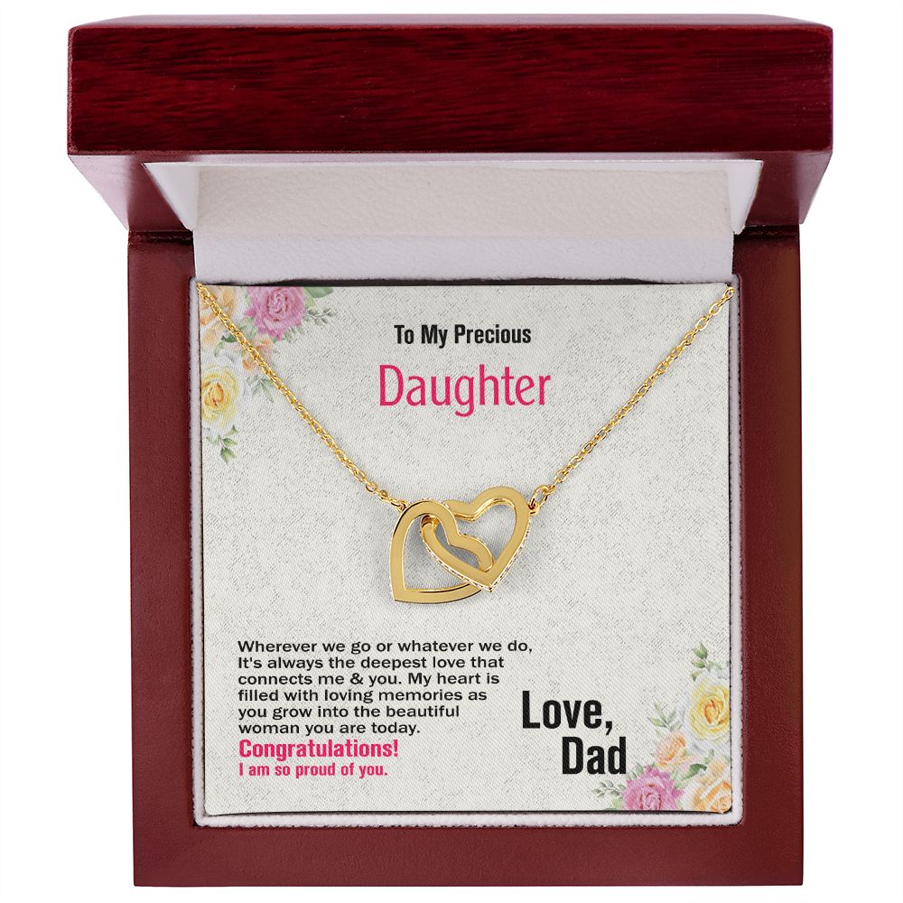 To Daughter, Interlocking Hearts Necklace, Jewelry Gift - YERTIZZ.COM