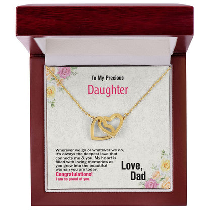 To Daughter, Interlocking Hearts Necklace, Jewelry Gift - YERTIZZ.COM
